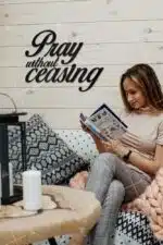Pray Without Ceasing Yazılı Dekoratif Ahşap Tablo