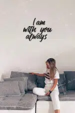 I Am With You Always Yazılı Dekoratif Ahşap Tablo - Görsel 2