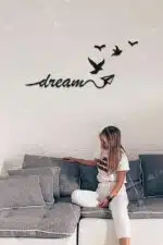 Dream Yazılı Dekoratif Ahşap Tablo