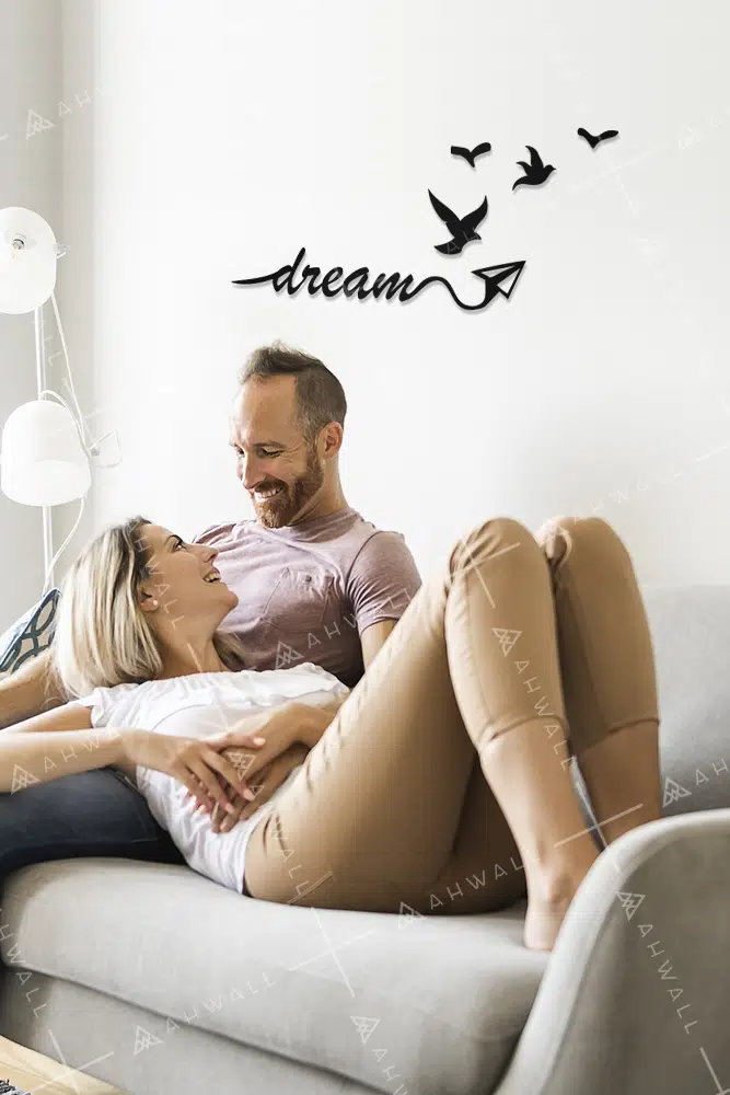 Dream Yazılı Dekoratif Ahşap Tablo - Görsel 2