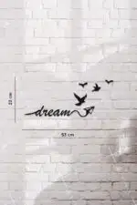 Dream Yazılı Dekoratif Ahşap Tablo - Görsel 3
