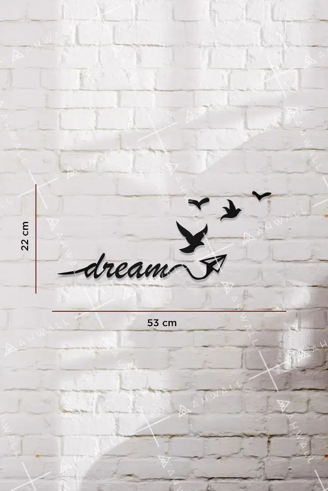 Dream Yazılı Dekoratif Ahşap Tablo - Görsel 3