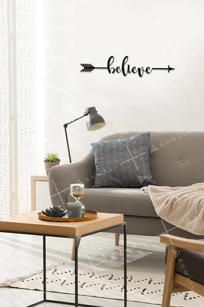 Believe Yazılı Dekoratif Ahşap Tablo - Görsel 2