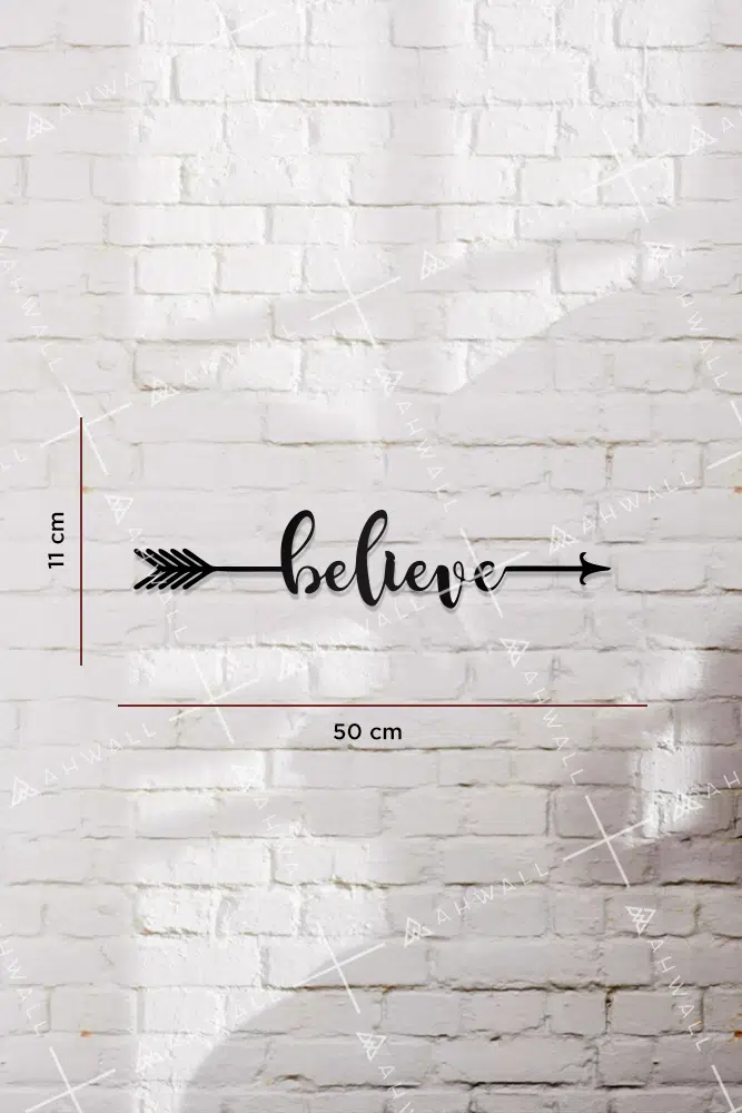 Believe Yazılı Dekoratif Ahşap Tablo - Görsel 3