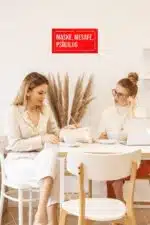 Maske, Mesafe, Psikolog Yazılı Dekoratif Ahşap Tablo