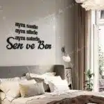 Aynı Saatte Aynı Şiirde Aynı Satırda Sen ve Ben Yazılı Dekoratif Ahşap Tablo