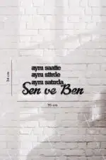 Aynı Saatte Aynı Şiirde Aynı Satırda Sen ve Ben Yazılı Dekoratif Ahşap Tablo - Görsel 3