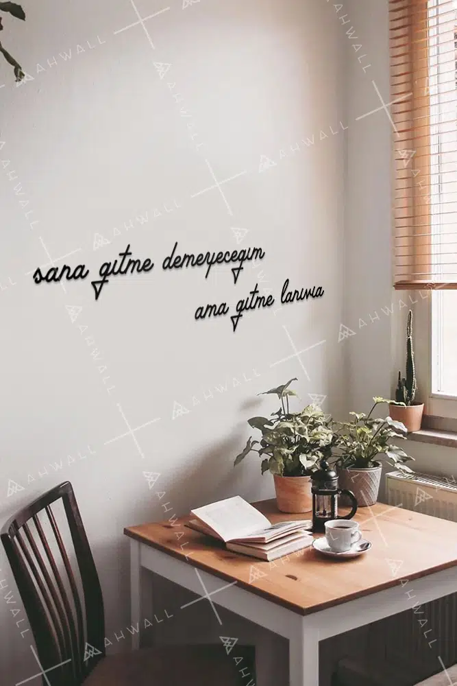 Sana Gitme Demeyeceğim Ama Gitme Lavinia Yazılı Dekoratif Ahşap Tablo - Görsel 2