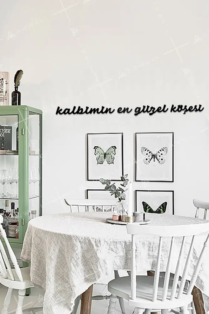 Kalbimin En Güzel Köşesi Yazılı Dekoratif Ahşap Tablo - Görsel 2