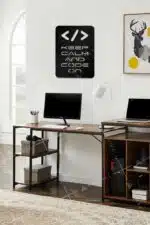Keep Calm And Code On Yazılı Dekoratif Ahşap Tablo