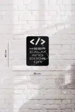 Keep Calm And Code On Yazılı Dekoratif Ahşap Tablo - Görsel 3