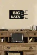 Big Data Yazılı Dekoratif Ahşap Tablo