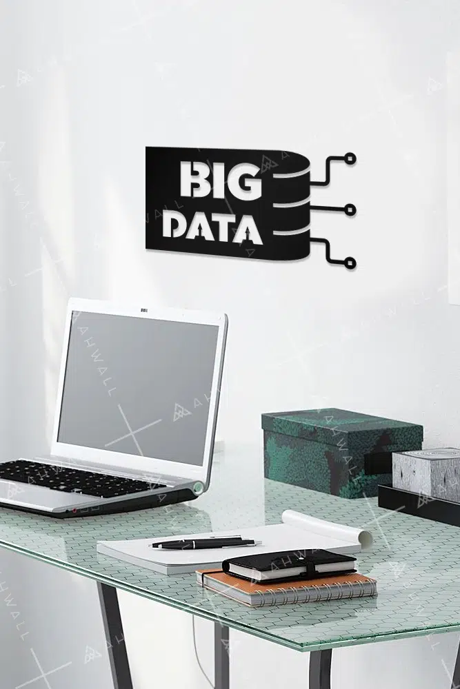 Big Data Yazılı Dekoratif Ahşap Tablo - Görsel 2