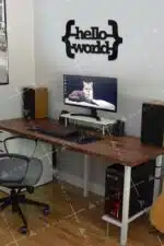 Hello World Yazılı Dekoratif Ahşap Tablo