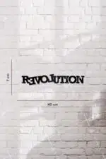 Revolution Yazılı Dekoratif Ahşap Tablo - Görsel 3