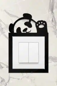 Ahşap Priz Çerçevesi Panda Temalı