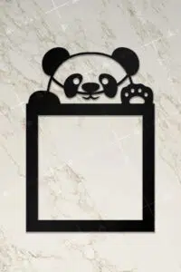 Ahşap Priz Çerçevesi Panda Temalı - Görsel 2