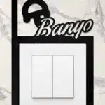 Ahşap Priz Çerçevesi Banyo Temalı