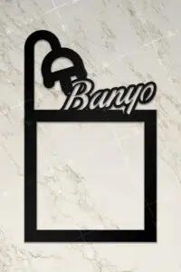 Ahşap Priz Çerçevesi Banyo Temalı - Görsel 2