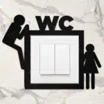 Ahşap Priz Çerçevesi WC, Tuvalet Temalı