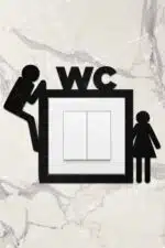 Ahşap Priz Çerçevesi WC, Tuvalet Temalı