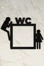 Ahşap Priz Çerçevesi WC, Tuvalet Temalı - Görsel 2