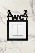 Ahşap Priz Çerçevesi WC, Tuvalet Temalı