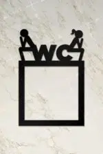 Ahşap Priz Çerçevesi WC, Tuvalet Temalı - Görsel 2