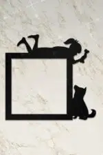 Ahşap Priz Çerçevesi Çocuk ve Köpek Temalı - Görsel 2