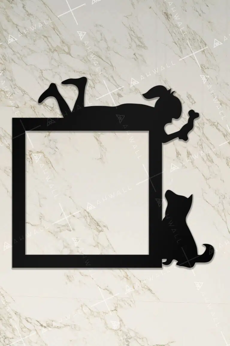 Ahşap Priz Çerçevesi Çocuk ve Köpek Temalı - Görsel 2