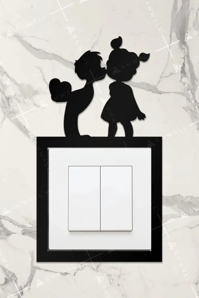 Ahşap Priz Çerçevesi Çocuklar Temalı