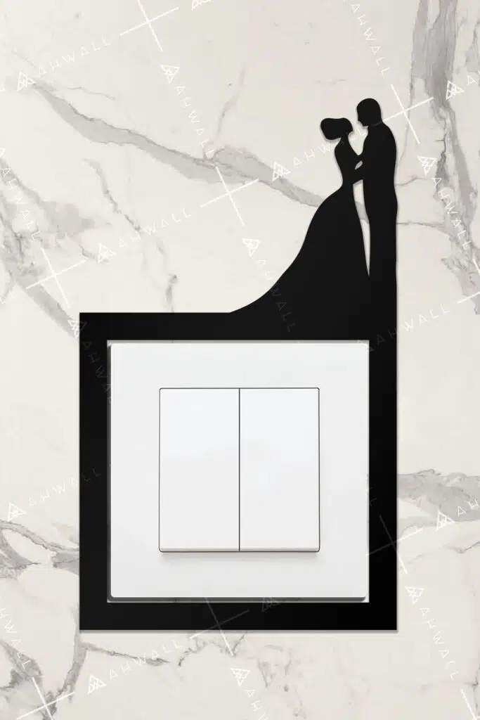 Ahşap Priz Çerçevesi Sevgili Temalı