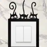 Ahşap Priz Çerçevesi Kedi Temalı