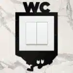 Ahşap Priz Çerçevesi WC, Tuvalet Temalı