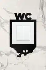 Ahşap Priz Çerçevesi WC, Tuvalet Temalı