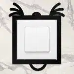 Ahşap Priz Çerçevesi Gülen Yüz Temalı