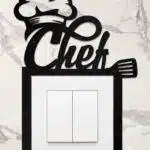 Ahşap Priz Çerçevesi Chef Temalı