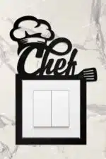 Ahşap Priz Çerçevesi Chef Temalı