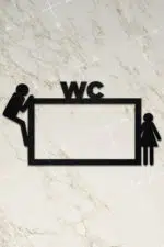 Ahşap İkili Priz Çerçevesi WC, Tuvalet Temalı