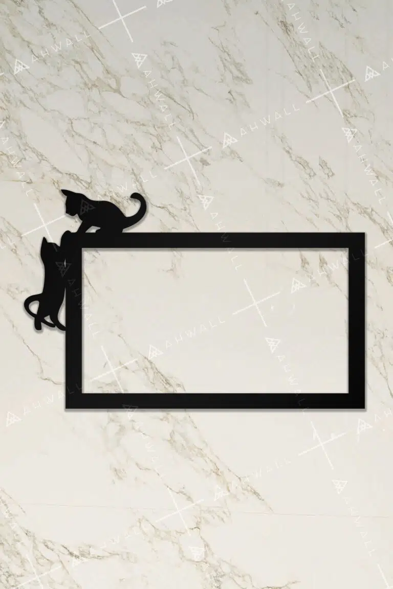 Ahşap İkili Priz Çerçevesi Kedi Temalı - Görsel 2