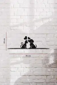 Kedi & Köpek Temalı Ahşap Kapı ve Ayna Üstü Köşe Süsü - Görsel 3