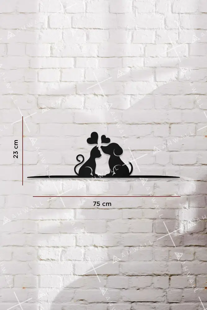 Kedi & Köpek Temalı Ahşap Kapı ve Ayna Üstü Köşe Süsü - Görsel 3