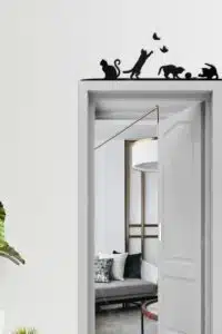 Kedi Temalı Ahşap Kapı ve Ayna Üstü Köşe Süsü