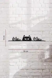 Kedi Temalı Ahşap Kapı ve Ayna Üstü Köşe Süsü - Görsel 2