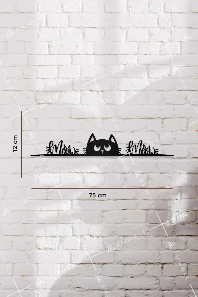 Kedi Temalı Ahşap Kapı ve Ayna Üstü Köşe Süsü - Görsel 2
