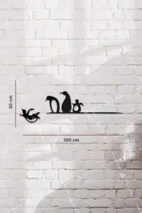 Penguen Temalı Ahşap Kapı ve Ayna Üstü Köşe Süsü - Görsel 2