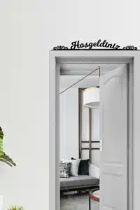 Hoşgeldiniz Yazılı Ahşap Kapı ve Ayna Üstü Köşe Süsü