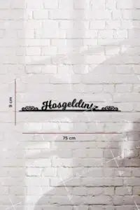 Hoşgeldiniz Yazılı Ahşap Kapı ve Ayna Üstü Köşe Süsü - Görsel 2