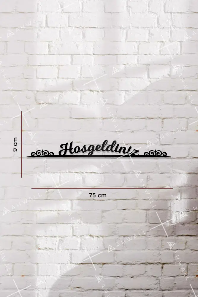Hoşgeldiniz Yazılı Ahşap Kapı ve Ayna Üstü Köşe Süsü - Görsel 2