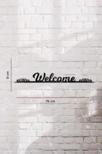 Welcome Yazılı Ahşap Kapı ve Ayna Üstü Köşe Süsü - Görsel 2